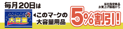 毎月20日は大容量の日