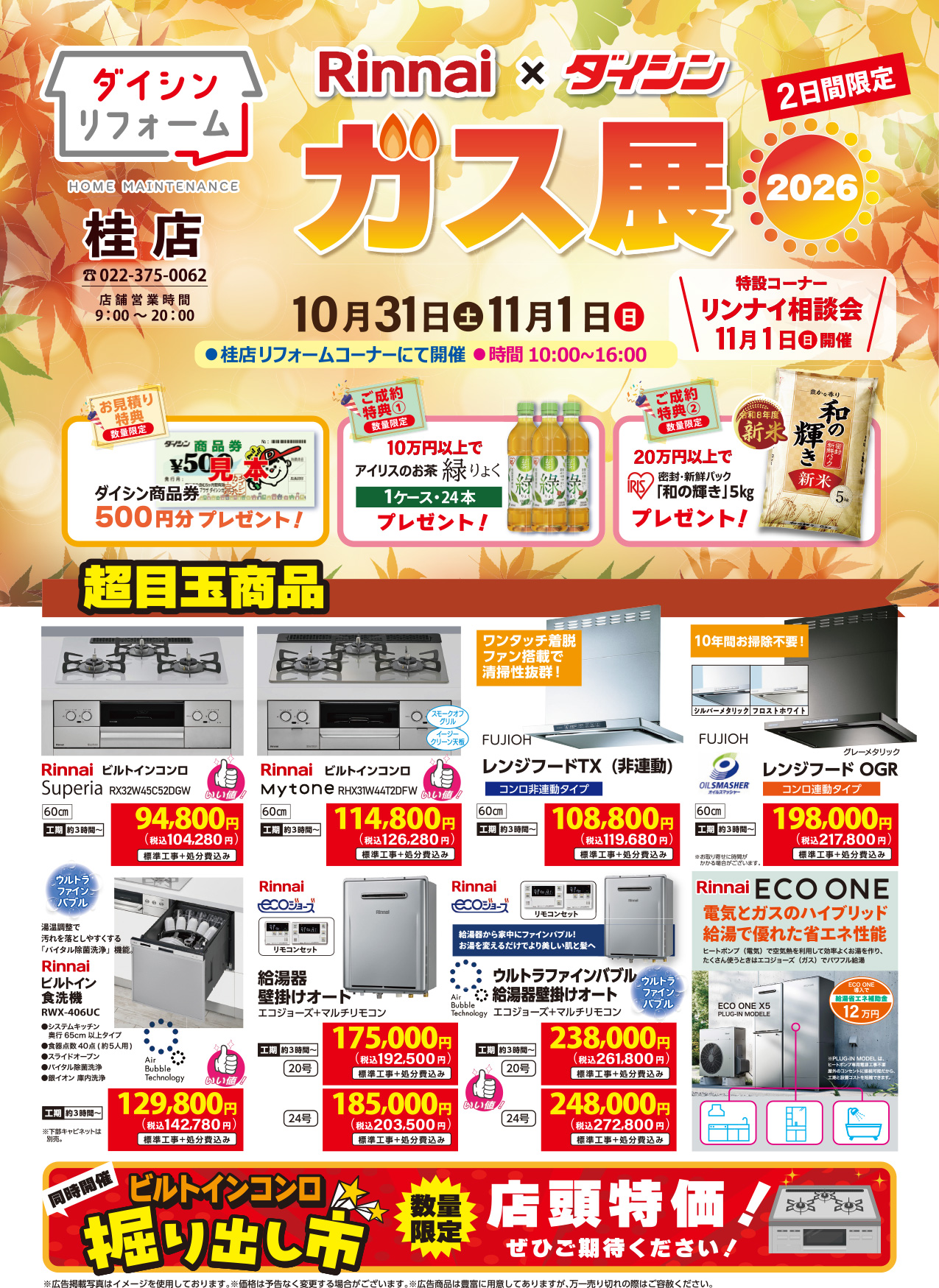 Rinnai×ダイシン桂店ガス展チラシ紙面