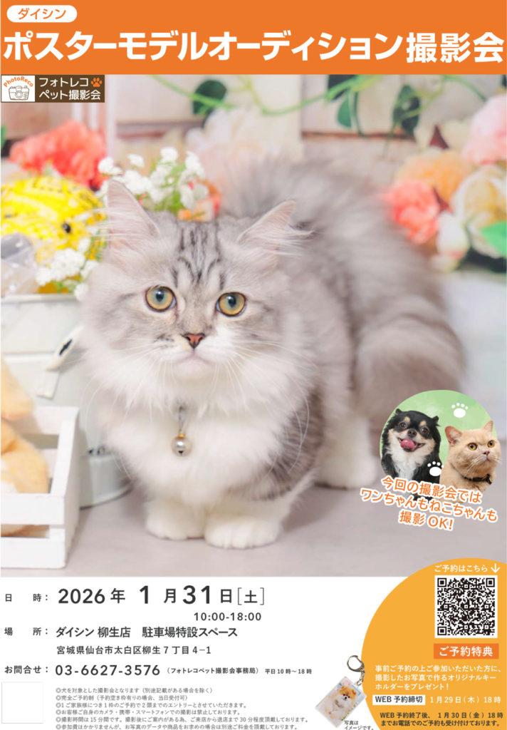 フォトレコ】ペットポスターモデルオーディション撮影会 | 住まいと
